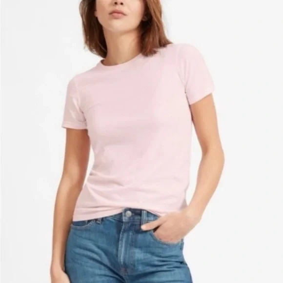 NWT Everlane 100% Supima Cotton Pink Short-Sleeved Crewneck T-Shirt, XS and M - Picture 1 of 13